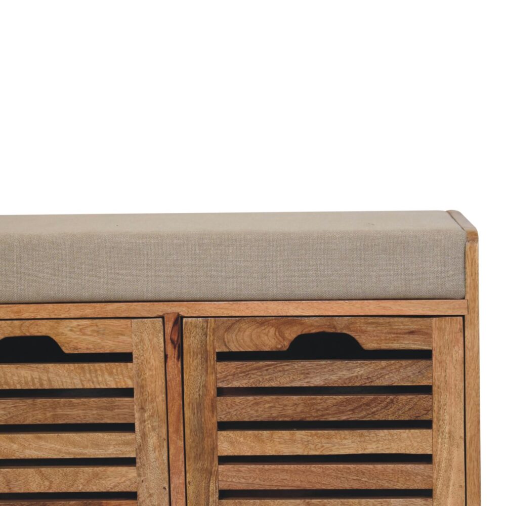 Shutter Oak-ish Shoe Bench - Image 5